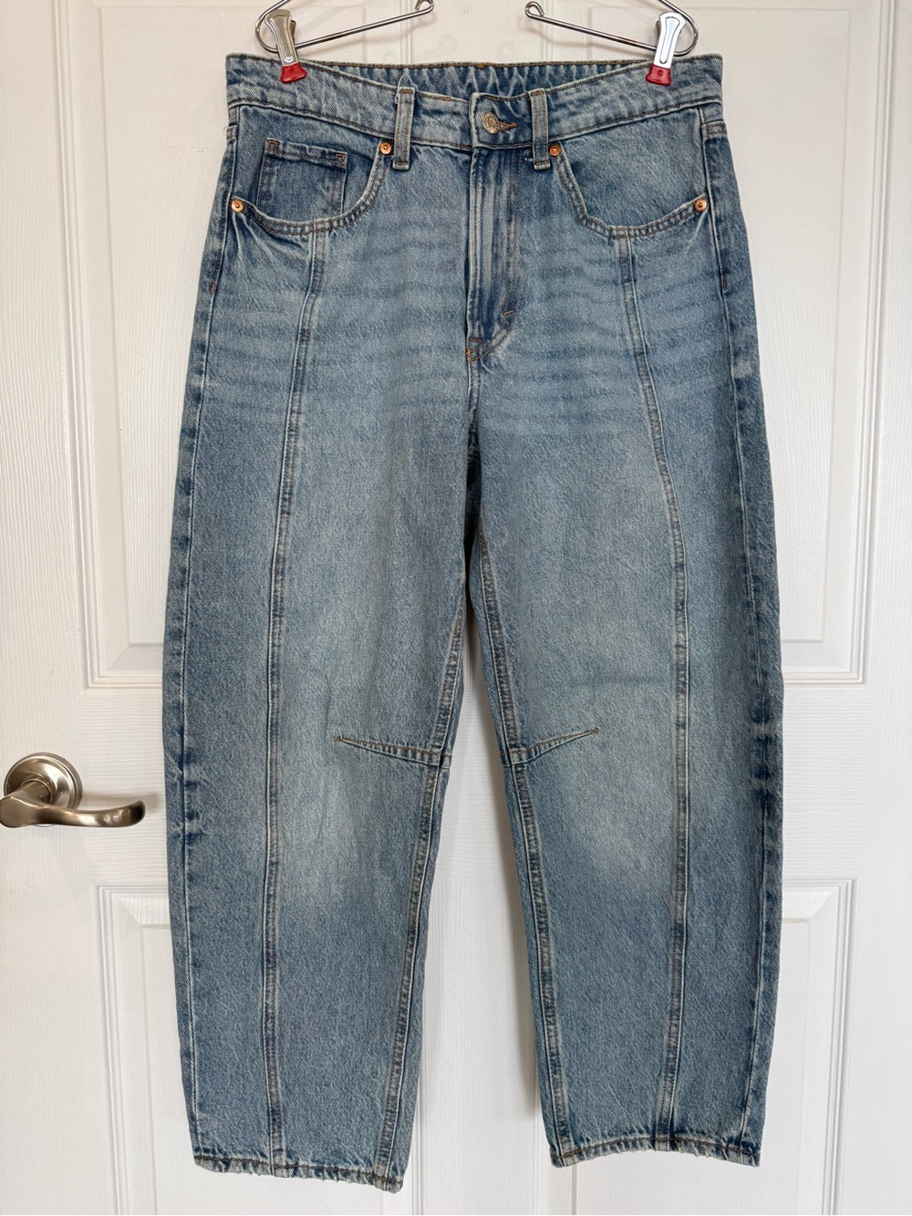 &DENIM Barrel loose fit mid rise baggy jeans denim cotton.
